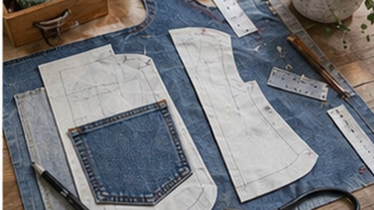 Bolso Mezclilla Patrones visual editorial