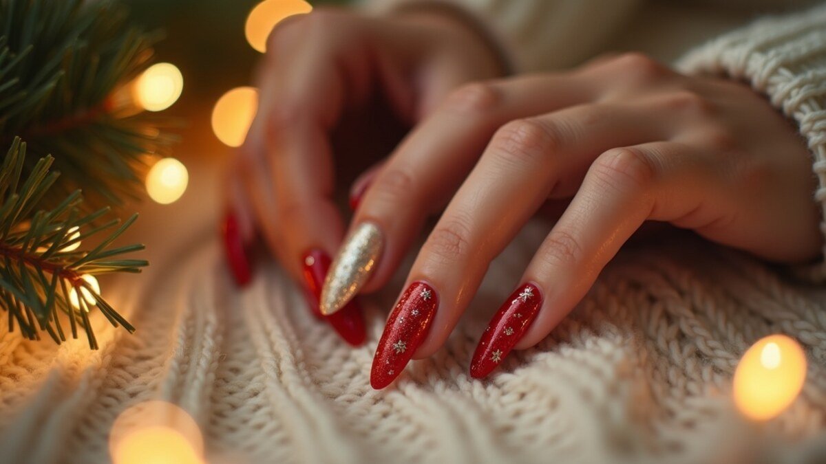 Uñas Navideñas 2026 visual editorial